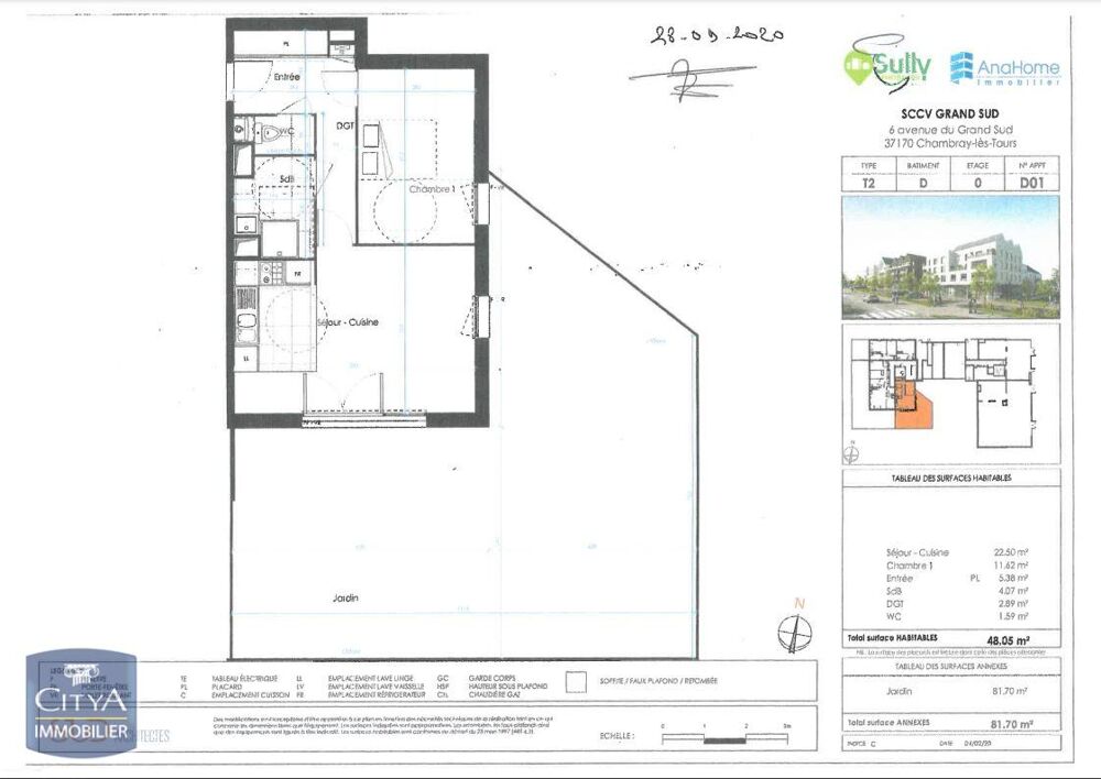 location Appartement - 2 pièce(s) - 48 m² Chambray-lès-Tours (37170)