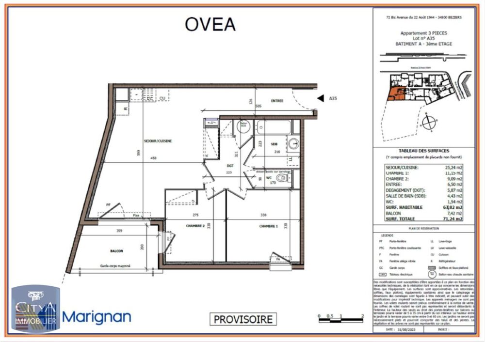 location Appartement - 3 pièce(s) - 64 m² Béziers (34500)