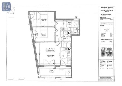  Appartement � louer 3 pi�ces 64 m�