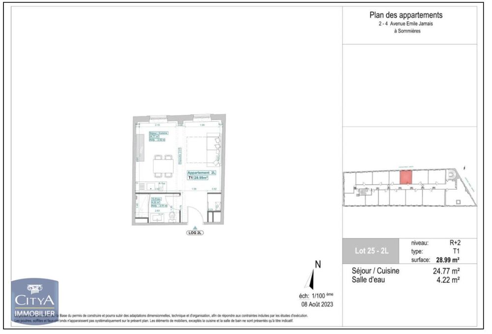 location Appartement - 1 pièce(s) - 29 m² Sommières (30250)