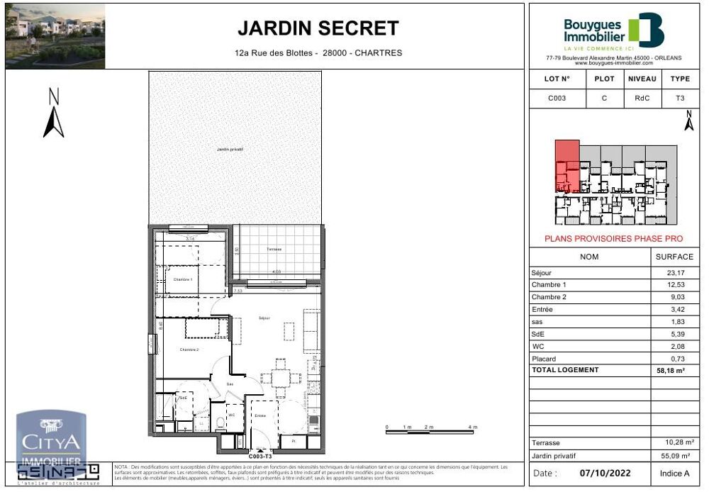 location Appartement - 3 pièce(s) - 58 m² Chartres (28000)