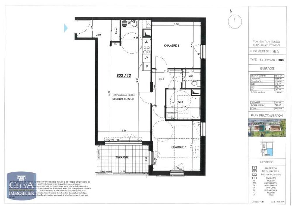 location Appartement - 3 pièce(s) - 72 m² Aix-en-Provence (13100)