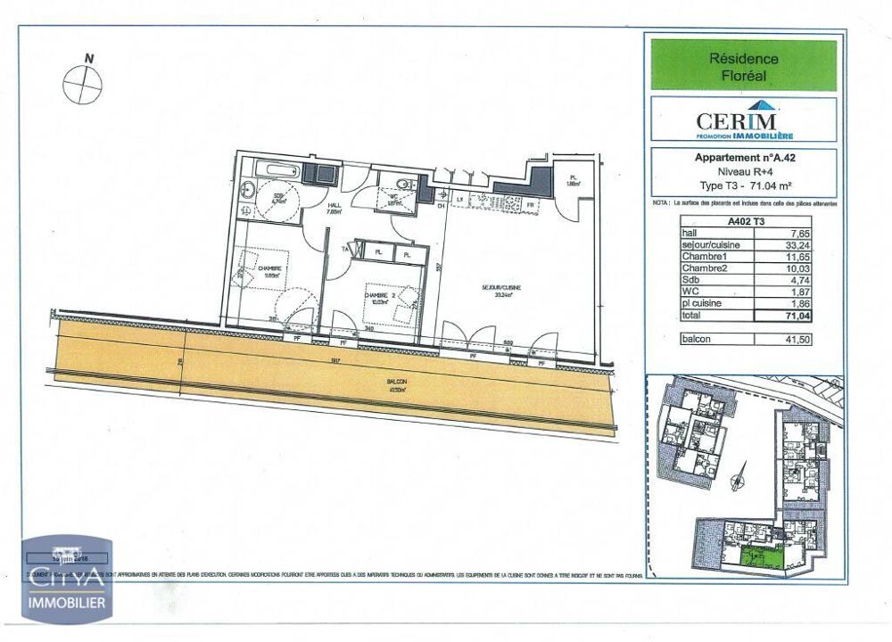 location Appartement - 3 pièce(s) - 71 m² Meylan (38240)