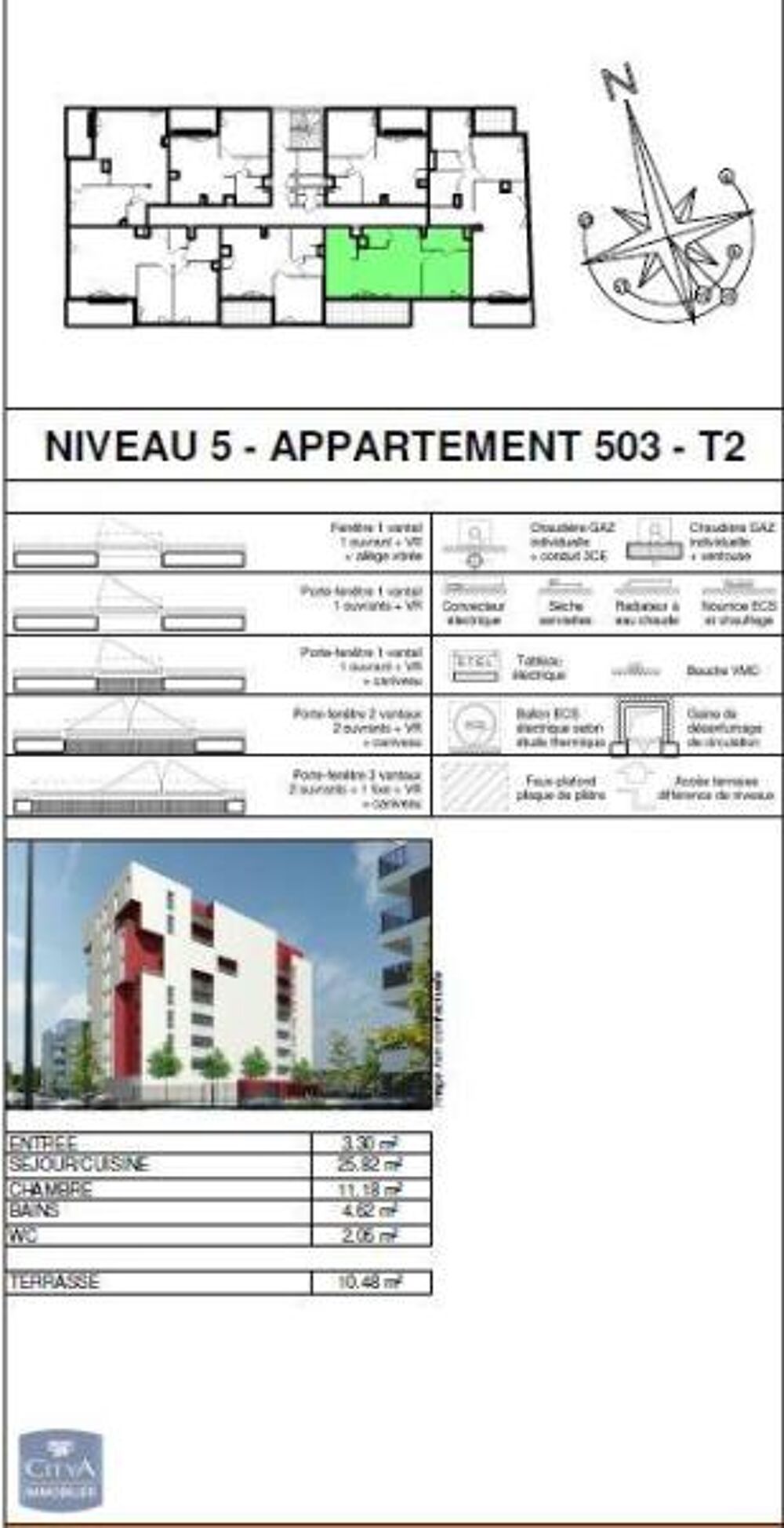 location Appartement - 2 pièce(s) - 47 m² Caen (14000)