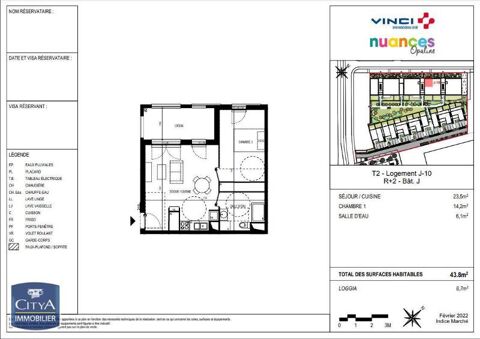  Appartement � louer 2 pi�ces 44 m�