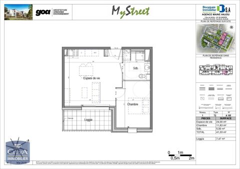  Appartement  louer 2 pices 41 m