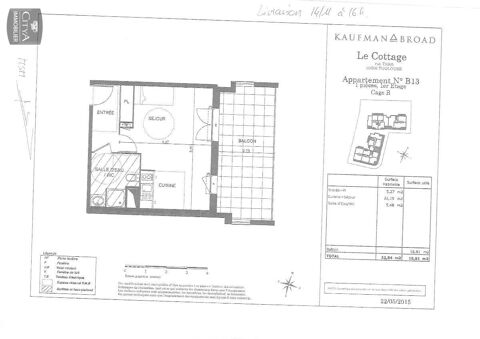  Appartement � louer 1 pi�ce 33 m�