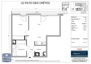  Appartement à louer 2 pièces 41 m²