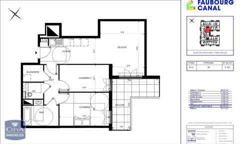  Appartement  louer 3 pices 62 m