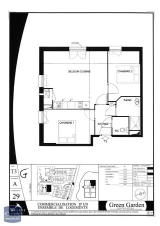  Appartement � louer 3 pi�ces 54 m�