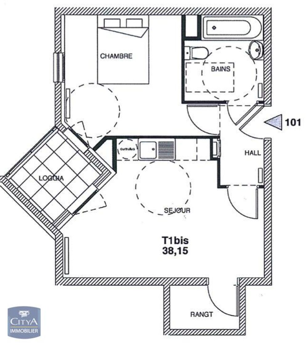 location Appartement - 1 pièce(s) - 38 m² Dijon (21000)