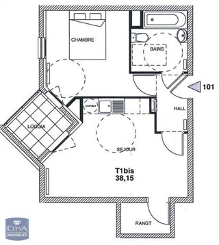 location Appartement - 1 pièce(s) - 38 m² Dijon (21000)