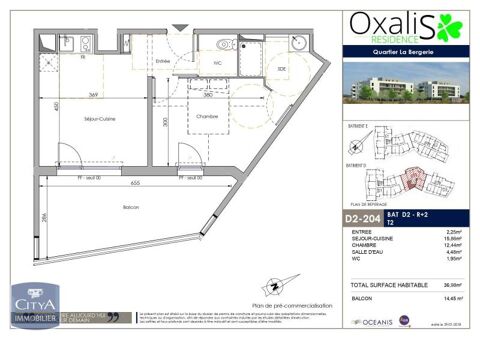  Appartement  louer 2 pices 37 m