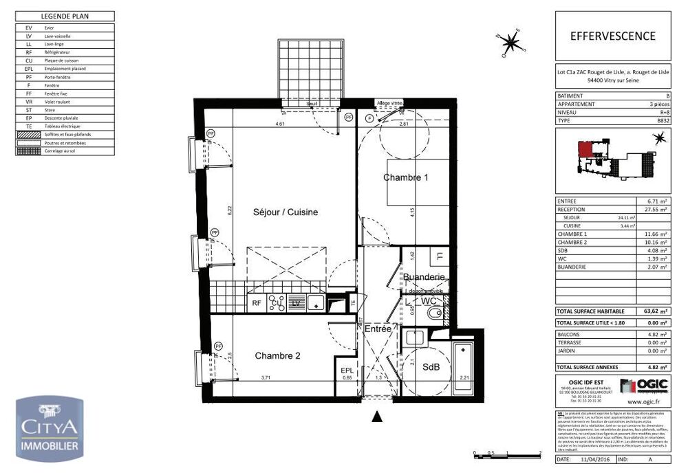 location Appartement - 3 pièce(s) - 64 m² Vitry-sur-Seine (94400)