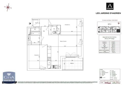  Appartement � louer 3 pi�ces 64 m�