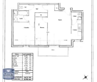  Appartement à louer 2 pièces 54 m²