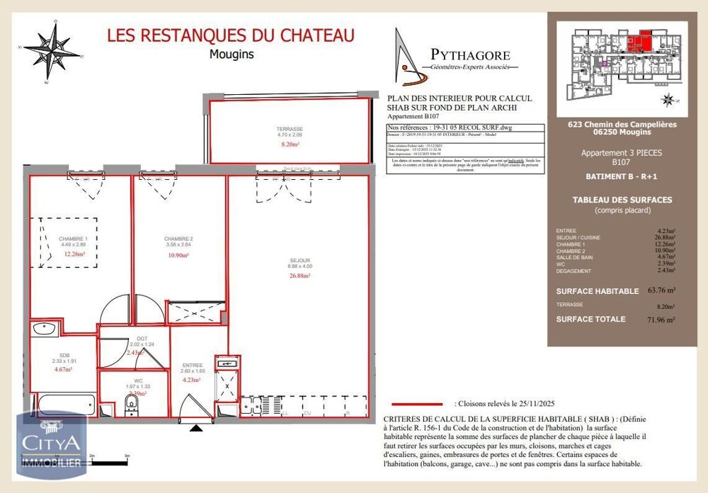 location Appartement - 3 pièce(s) - 64 m² Mougins (06250)