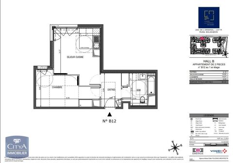   Location Appartement Appartement - 2 pi�ce(s) - 46 m�