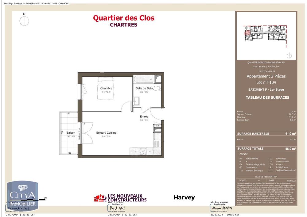 location Appartement - 2 pièce(s) - 41 m² Chartres (28000)