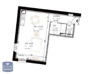  Appartement � louer 1 pi�ce 40 m�