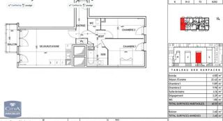  Appartement à louer 3 pièces 61 m²