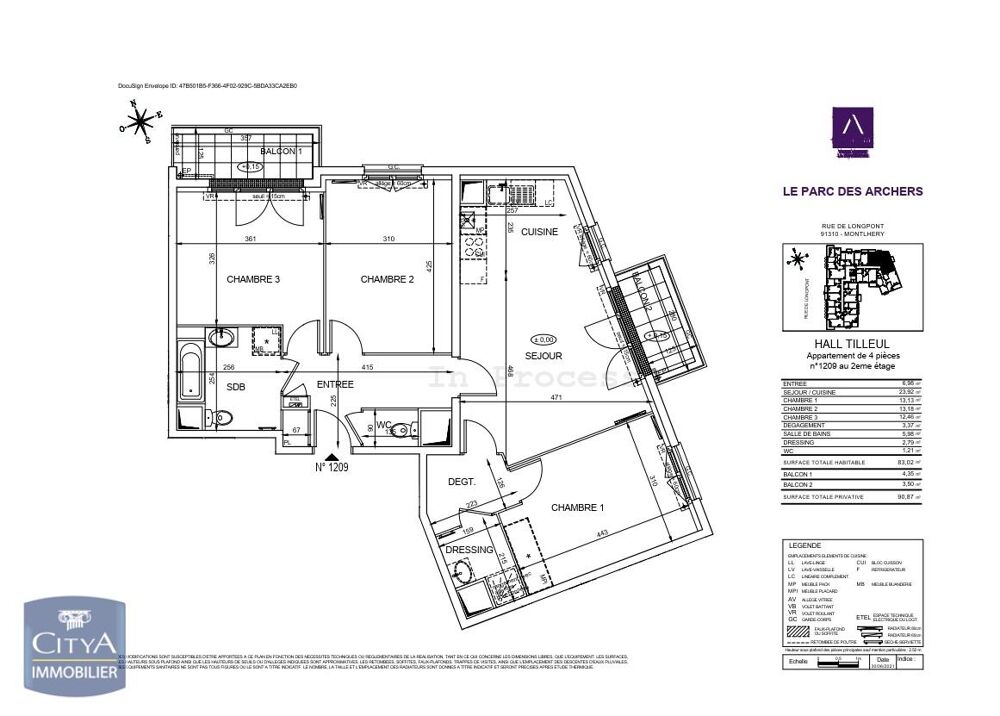location Appartement - 4 pièce(s) - 83 m² Montlhéry (91310)