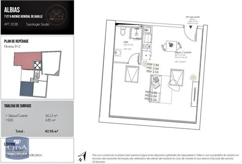  Appartement  louer 1 pice 41 m