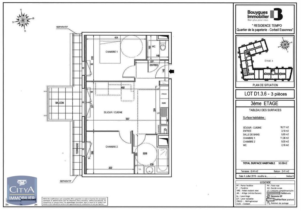 location Appartement - 3 pièce(s) - 50 m² Corbeil-Essonnes (91100)