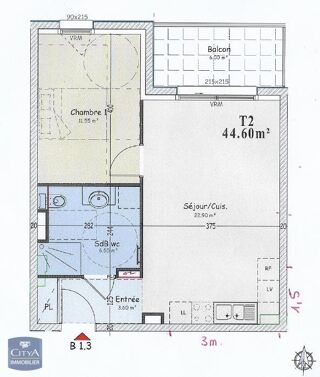  Appartement � louer 2 pi�ces 45 m�