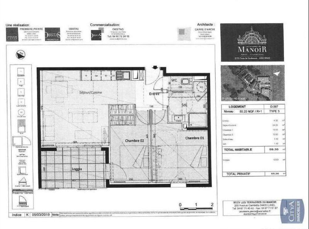 location Appartement - 3 pièce(s) - 59 m² Nîmes (30000)