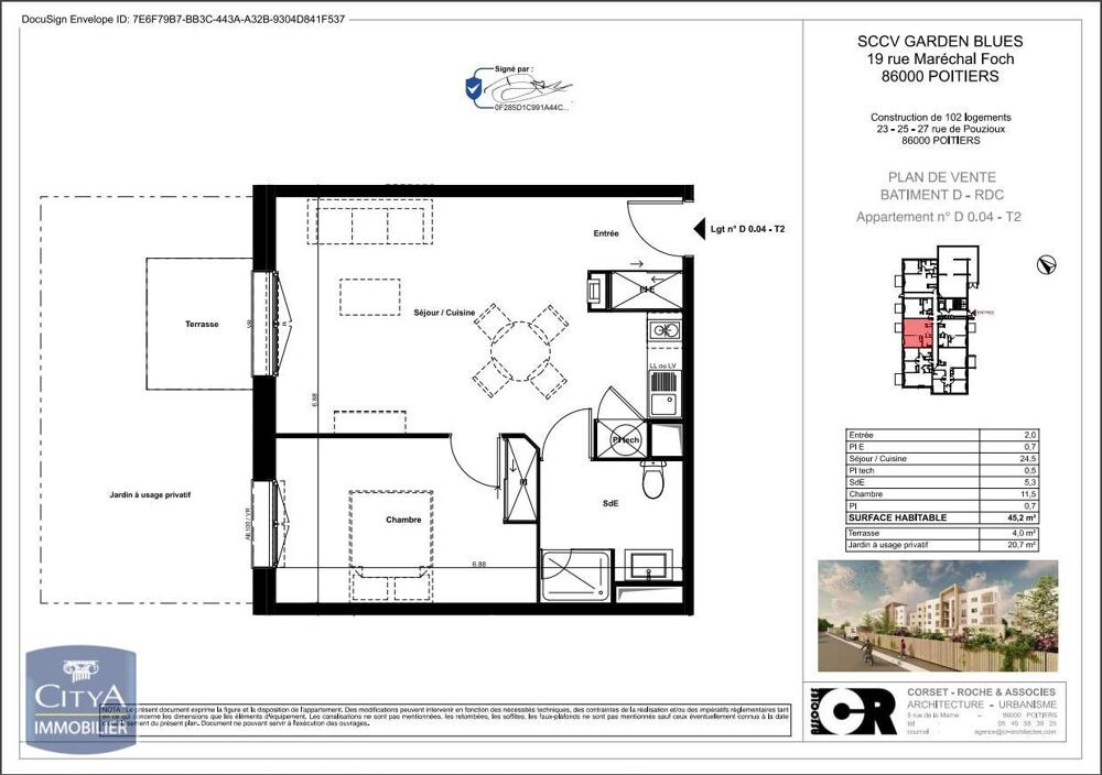 location Appartement - 2 pièce(s) - 45 m² Poitiers (86000)