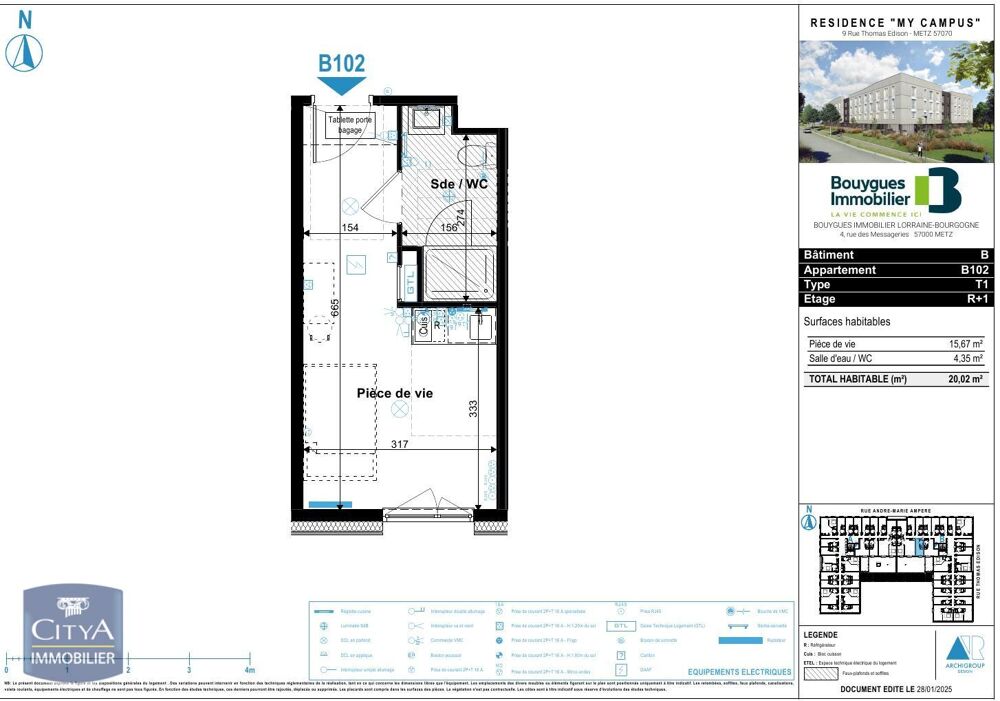 À LOUER - RUE THOMAS EDISON - METZ (57000) Appartement T....
