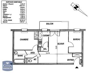  Appartement � louer 2 pi�ces 51 m�