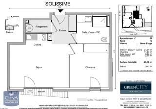  Appartement � louer 2 pi�ces 45 m�