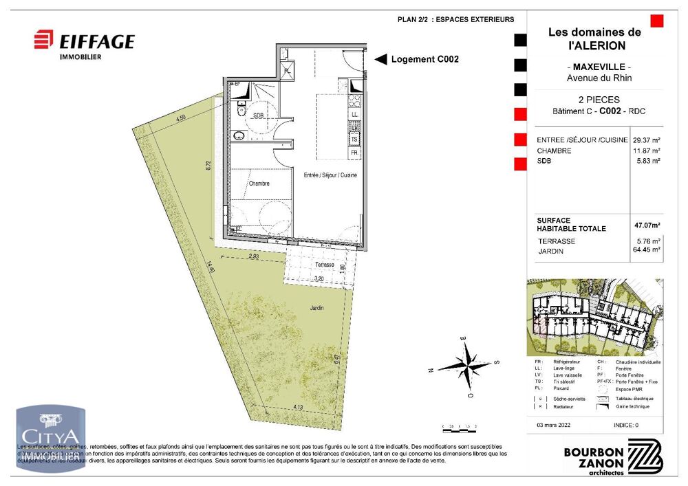 location Appartement - 2 pièce(s) - 47 m² Maxéville (54320)