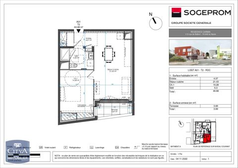  Appartement � louer 2 pi�ces 45 m�
