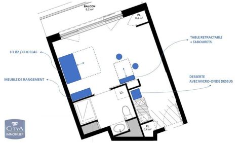  Appartement � louer 1 pi�ce 26 m�