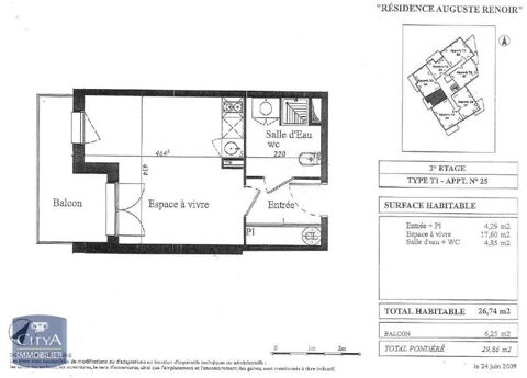  Appartement  louer 1 pice 27 m