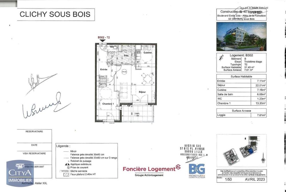 location Appartement - 2 pièce(s) - 57 m² Clichy-sous-Bois (93390)
