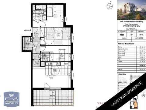  Appartement � louer 4 pi�ces 75 m�