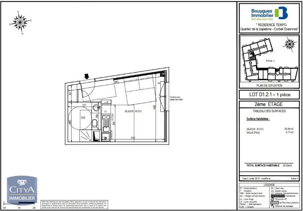 location Appartement - 1 pièce(s) - 26 m² Corbeil-Essonnes (91100)