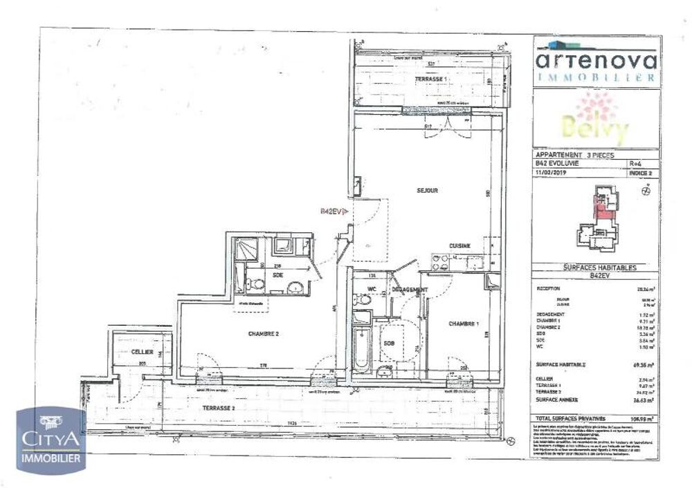 location Appartement - 3 pièce(s) - 69 m² Moissy-Cramayel (77550)