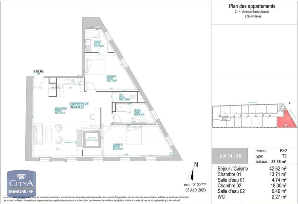 location Appartement - 3 pièce(s) - 85 m² Sommières (30250)