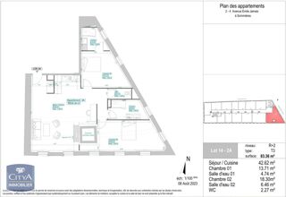  Appartement à louer 3 pièces 85 m²