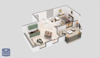  Appartement  vendre 2 pices 42 m