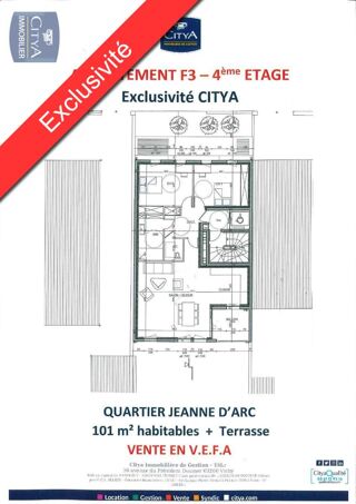  Appartement  vendre 3 pices 101 m