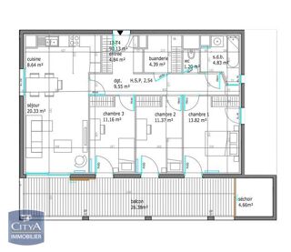  Appartement � vendre 4 pi�ces 89 m�