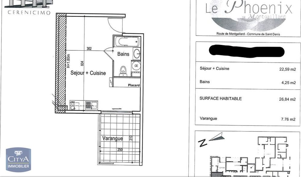 vente Appartement - 1 pièce(s) - 27 m² Saint-Denis (97400)