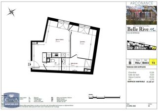  Appartement  vendre 2 pices 42 m