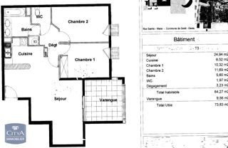  Appartement � vendre 3 pi�ces 62 m�